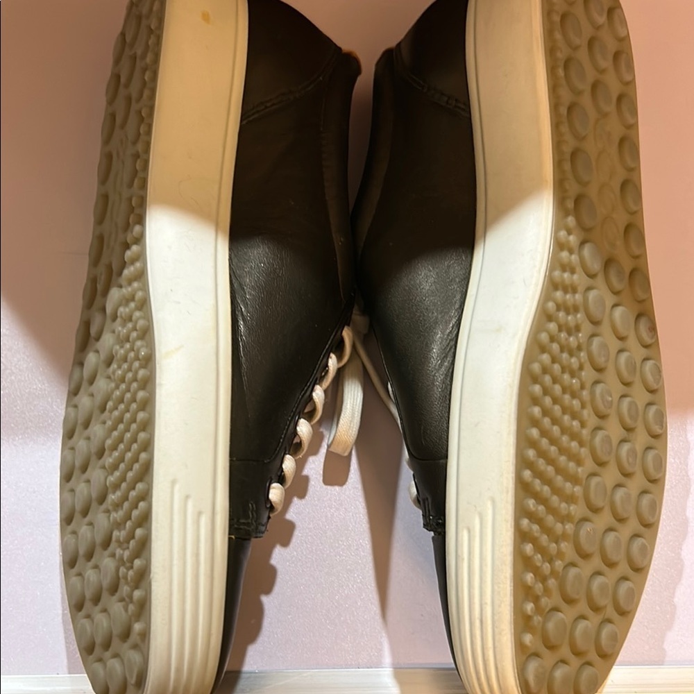 ECCO metallic leather luxury low top lace up closure sneaker Size 40/9.5 - Picture 5 of 7